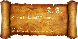 Kirsch Napóleon névjegykártya